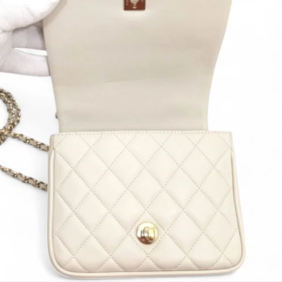 ✨️Authentic Chanel Citizen Chic Top Handle Bag Quilted Lambskin Mini ivory - Picture 10 of 16